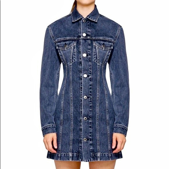 white christmas dresses Helmut Lang 1997 Fine Raw Denim Button-Down Dress – ENDYMA main image 1